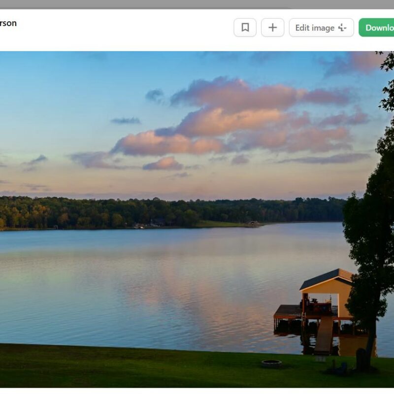 AC repair Rockwall TX near Lake Ray Hubbard — lakeside home with dock at sunset